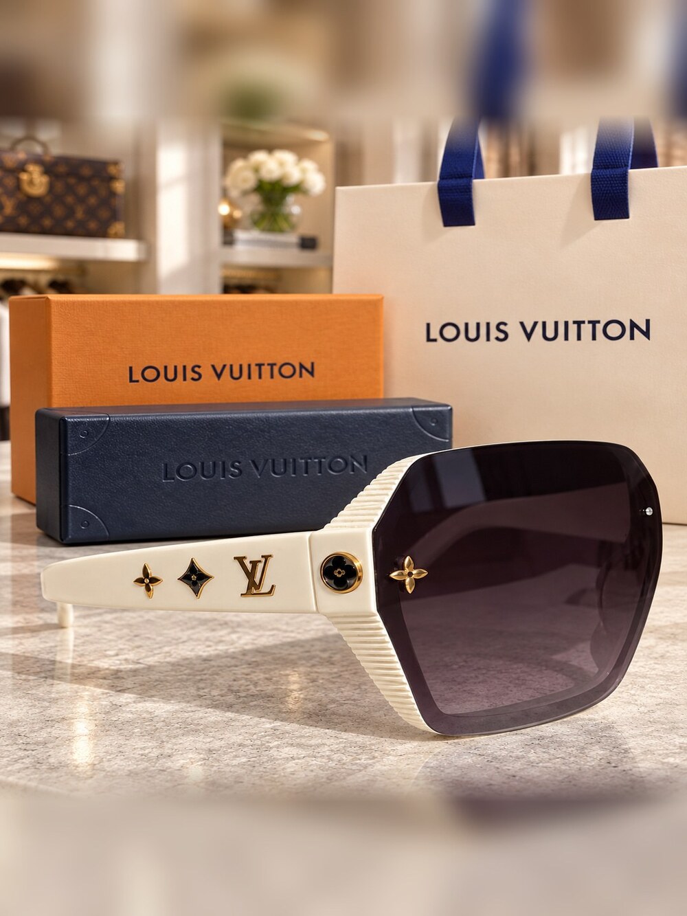 Louis Vuitton White Monogram Shades - Picture 4 of 6
